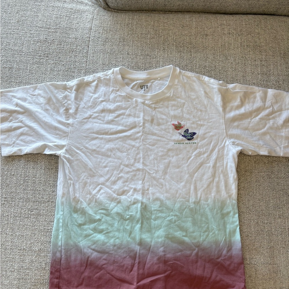Uniqlo Kids Gradient Tee - White, Green, and Red